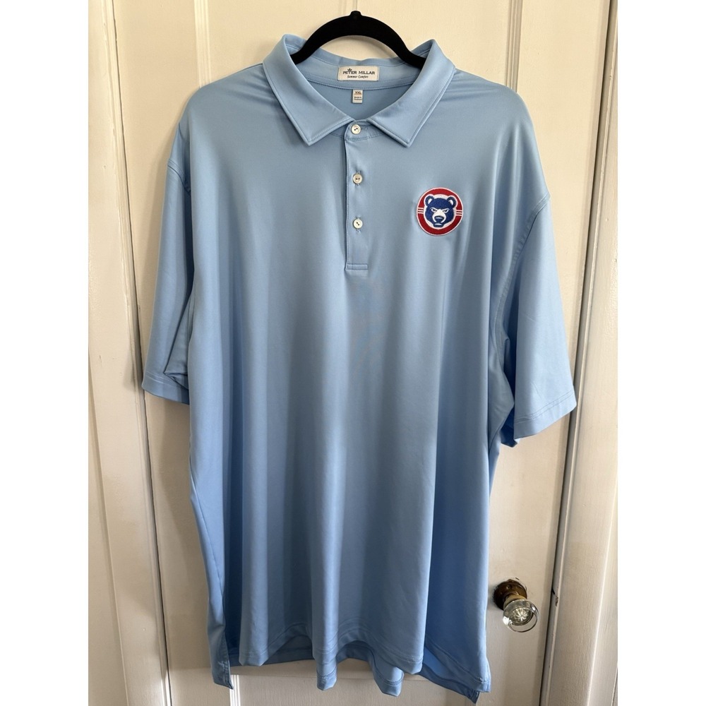 Peter Millar Summer Comfort Polo Shirt Men's XXL Blue South Bend Cubs Golf